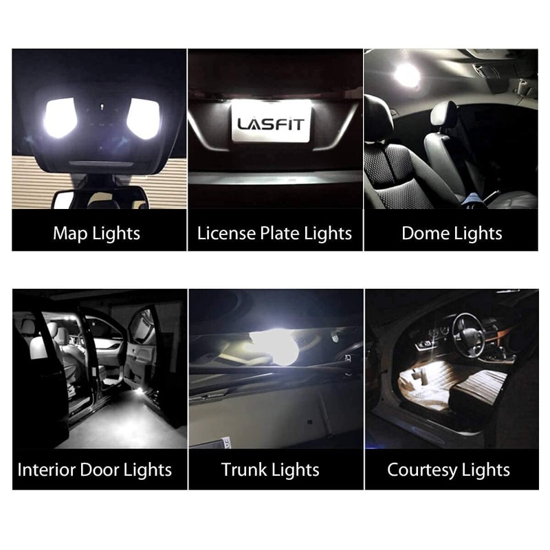 LASFIT 194 LED Bulb 6000K White, T10 168 2825 W5W