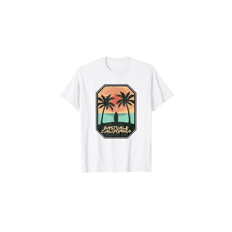 Eastvale CA – Retro Eastvale Beach Surf Print T-Shirt