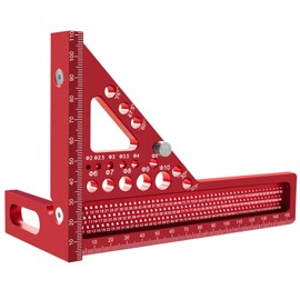EsiFare Triangular Ruler for Carpentry Right Angle Ruler with Dowel Pin Square Protractor Angle Ruler 3D Multi-Angle Measuring Ruler Aluminum Measuring Tool Layout Square Protractor High Precision