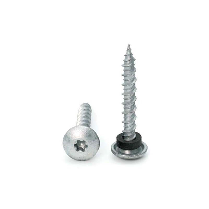 Low Profile Mechanical Galvanized Roofing Screws - #10 x 1"