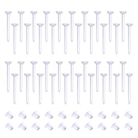 LAURITAMI Clear Earrings Studs Retainers Plastic Pins and Back Rubbers Stoppers Acrylic Ear Lobe Tragus Piercing 20G