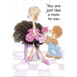 Suzy's Zoo Ostrich Mother's Day  Cornelia O'Plume and Ollie Greeting Card