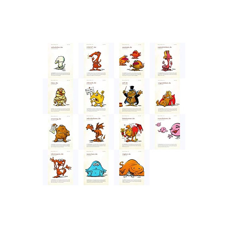 Christian Moser Monsters of Everyday Postcard Set No. 01 to