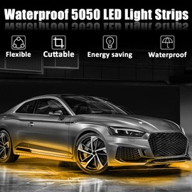 XT AUTO 8pcs 12V Super Bright 30cm 15 LED Flexible Waterproof LED Strip Light for Car Interior & Exterior Decoration DRL Day Running Light Or Boat Bus Garden