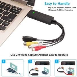 NUOE Digital Converter USB 2.0 Audio/Video Capture Card USB 2.0 Digital File Converter USB 2.0 for Windows 10/8/7/XP, Mac