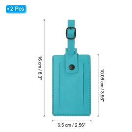PATIKIL Luggage Tags for Suitcases, 2 Pack PU Leather Baggage Tags Privacy Protection Luggage Identifier Travel Bag Labels Travel Accessories, Blue