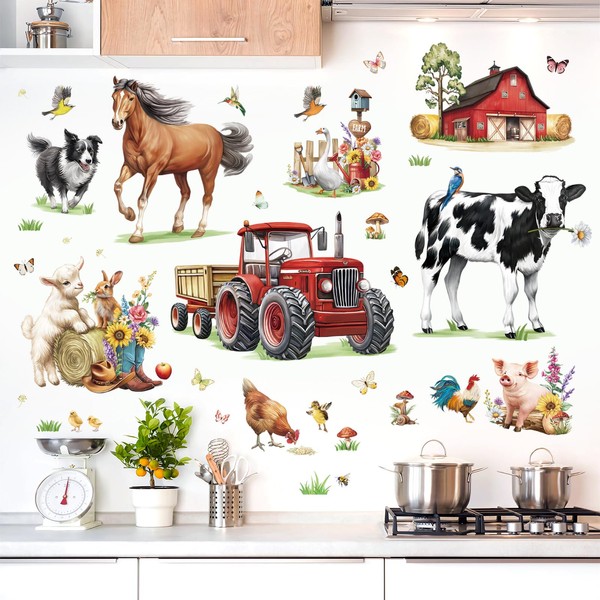 decalmile Farm Animal Wall Decals Horse Cow Farmhouse Truck Wall