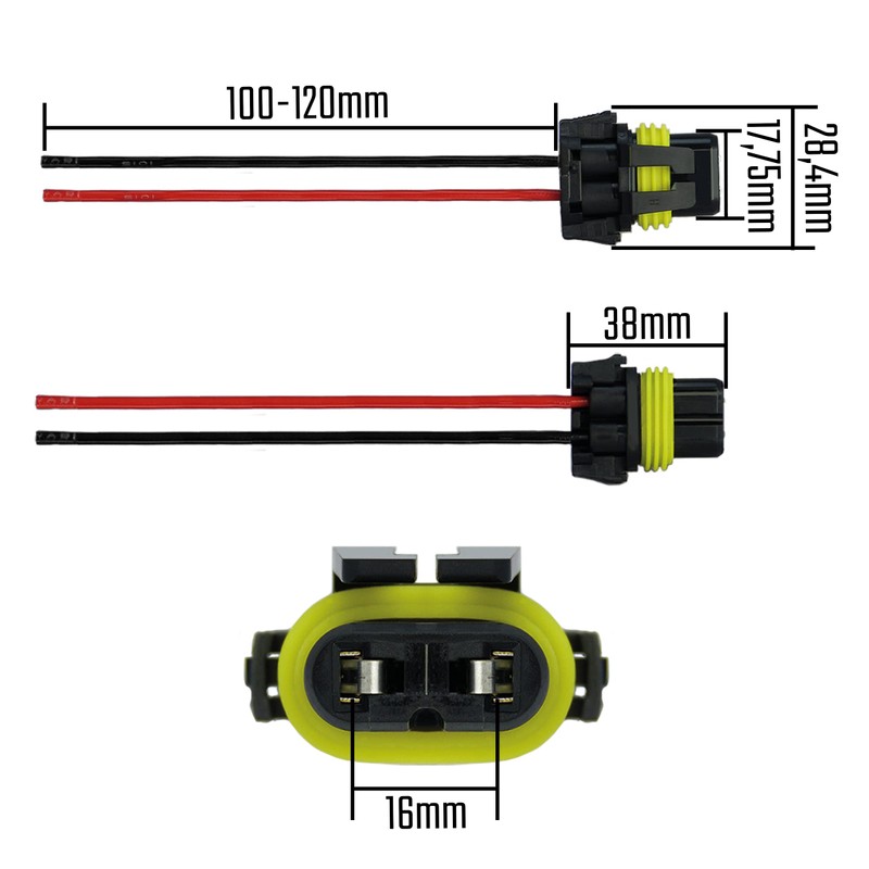 L & P Car Design 2x HB4 Lamps Plug Socket