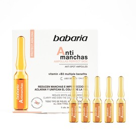 Babaria - Fiale Viso Antimacchie con Niacinamide | Uniforma il Tono e Illumina | Azione Antiossidante e Sebo-regolatrice | Pelle Purificata | 10 Fiale da 2ml