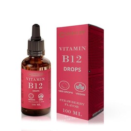 Flüssige Vitamin B12 Tropfen - 100 ml - Hohe Dosierung mit 500 mcg pro Tropfen Methylcobalamin und Adenosylcobalamin - Für Veganer und Vegetarier Geeignet - Sublinguale Formel für Maximale Absorption