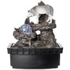 OK Lighting 10.25" H Wolf Table Fountain, Black