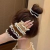 Pearl Braided Elastic Hair Bands Scrunchie Ponytail Hair Ties braid hair rope Hair Ties Hair Styling Accessories for Women 4 pcs