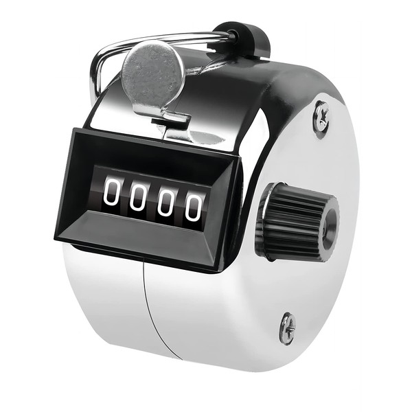 Skyzone Hand Counter, Metal 4-Digit Counter, Quantity Counter Lap, Mechanical