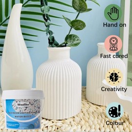 Wealike Eco Resin Casting Powder 6.6lbs/3000G,Water-Based Ceramic Resin Plaster with 6PCS Pigments,20-30 Minutes Demold.Easy Mix for Home Decor &DIY Art