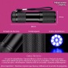 Mercader Digital 2 Pz Linterna Uv Lámpara Luz Led Negra