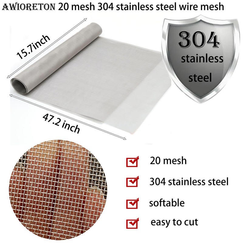304 Stainless Steel Mesh Screen 20 Mesh Woven Wire Screen