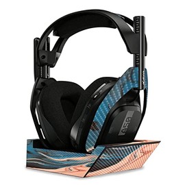 MightySkins Carbon Fiber Skin Compatible with Astro A50 Wireless Headphones + Base Station (Gen 4) - Sea Dunes | Protective, Durable Textured Carbon Fiber Finish | Easy to Apply | Made in The USA
