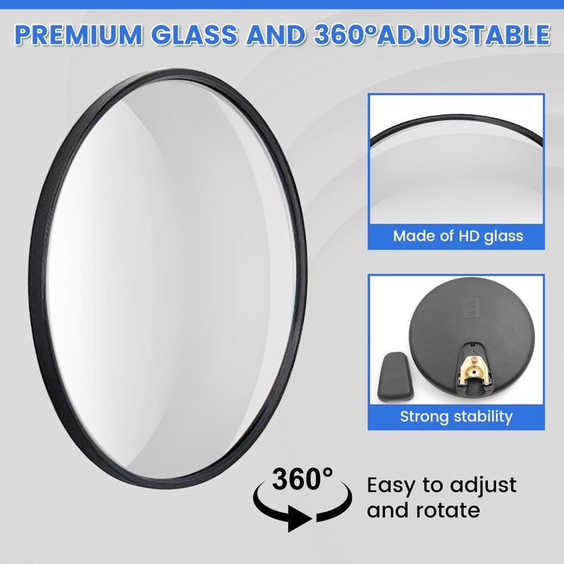 10" Tractor Mirrors Convex Truck Forklift Mirror Wide Angle Adjustable
