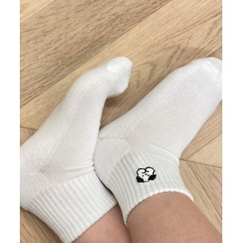 Wigo Women's Socks, Ankle Socks, Foot Cover, Short, Socks, School, Gift, Present, Students, Spring, Summer, Autumn, Winter, 9.1 - 9.8 inches (23 - 25 cm), Loose embroidery: pattern 3