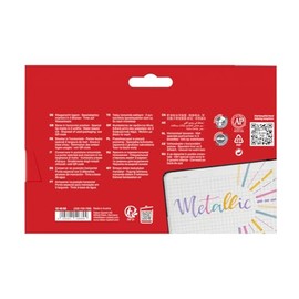 Faber-Castell Marcadores Metálicos con 8 Marcadores de Distintos Colores, estos marcadores son ideales para resaltar y decorar tanto en superficies claras como oscuras