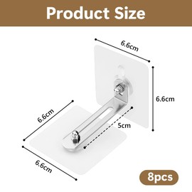 HOTUT Furniture Wall Anchor, 8 Pairs Tilt Protection Furniture Set, No Drilling, Tilt Protection Furniture Wall Anchor for Cupboard, Shelf, Chest of Drawers, Anti Tipping Furniture Straps for Baby