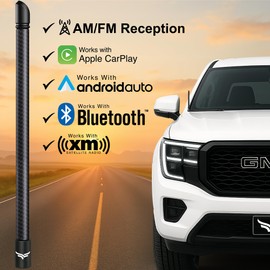 EcoAuto Truck Antenna for All Chevy & GMC Truck Model Years - Chevy Silverado 1500 Accessories (2014+) - Car Wash Safe Antenna for Truck - Chevy Colorado Accessories for Men - (8 Inch)