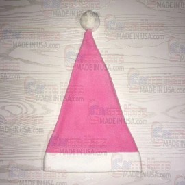 Custom Santa Hats 100% MADE IN USA Fleece Pink Santa Hat NOT FELT