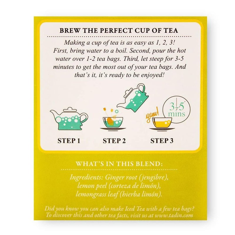 TADIN TEA BAG LEMON GINGER BLEND NAT, 24 Count (Pack