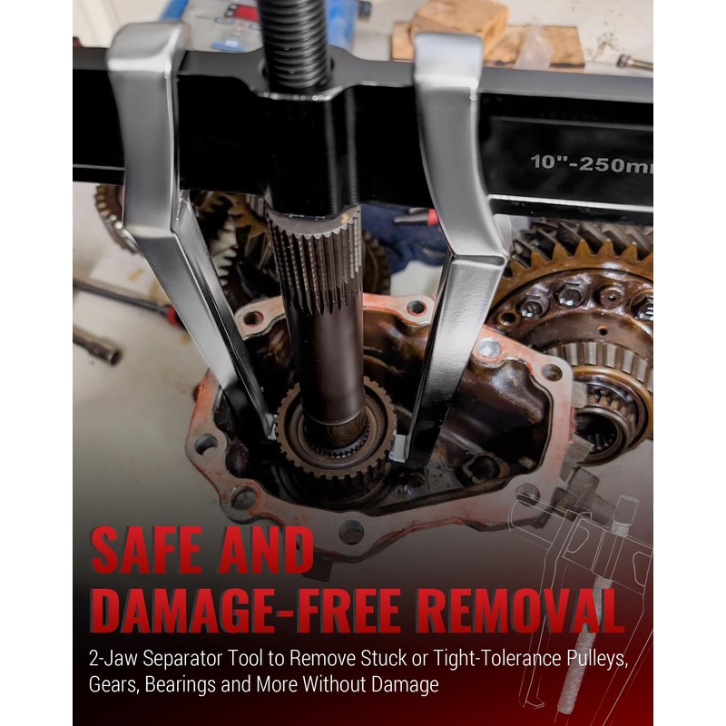 Reywoo 10 Inch 2-Jaw Gear Puller and Bearing Puller Adjustable