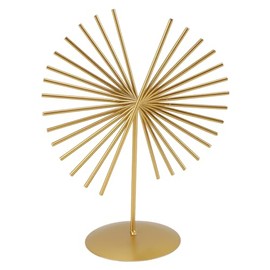 Decoración de Mesa Geométrica de Metal, Escultura Floral Abstracta Dorada, Decoraciones de Arte de Mesa Decorativas Geométricas de Metal Moderno para Sala de Estar, Dormitorio,