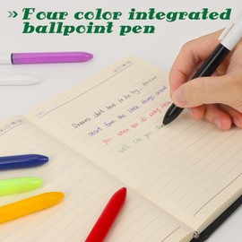 OWill 11 Pcs 4 Colour Pens,Multi Coloured Pens All in One,4-in-1 Retractable Ballpoint Pens 1.0mm for Office School Supplies Students Children Gift