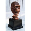 Rainforest Silverback Gorilla Head Bust Statue in Bronze Electroplated Finish