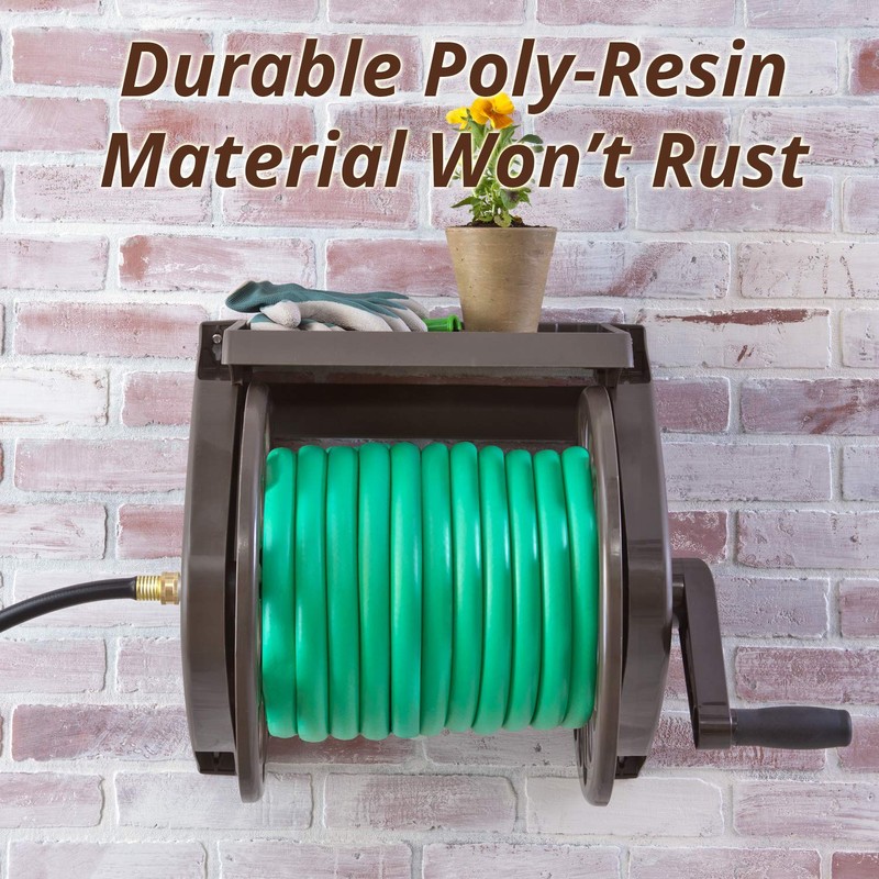 Liberty Basics 512 Wall Mounted Hose Reel with Shelf