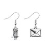 CENWA Owl and Letter Earrings Book Lover Gift Owl Dangle