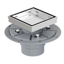 Neodrain 4-Inch Square Shower Drain with Tile Insert Grate, Professional Brushed 304 Stainless Steel Rectangle Shower Floor Drain Manufacturer, Floor Shower Drain with Shower Drain Base