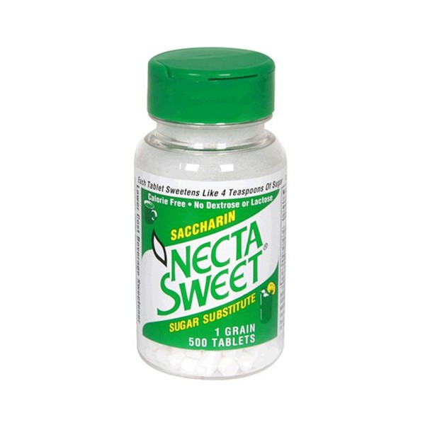 Necta Sweet Sugar Substitute Tablets, 1 Grain, 500-Count Bottle (Pack of 12)