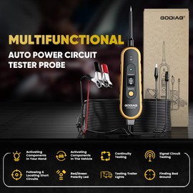 GODIAG Power Circuit Probe Tester, Auto Short Circuit Finder Relay Tester 6V-30V Component Activation Battery Tester Electrical Tool with LED Test Light, Polarity Buzzer Warning 20Ft Cable