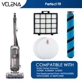 AZ2002 Filter Replacement for Shark Vertex Upright Vacuum AZ2002 AZ2000 AZ2000W Shark Vertex DuoClean PowerFin Acessories, 2 Post-Motor Filters, 4 Foam & Felt Filters, 1 Soft Brushroll