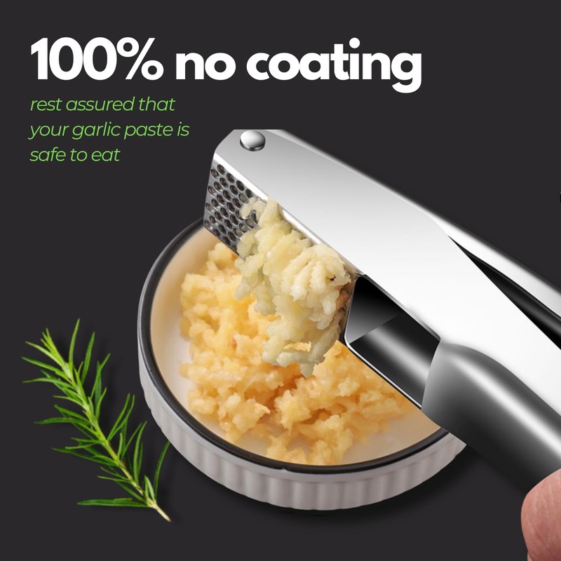 CLOVE Premium 18/8 Stainless Steel Garlic Press Rocker, 100% Anti-Rust