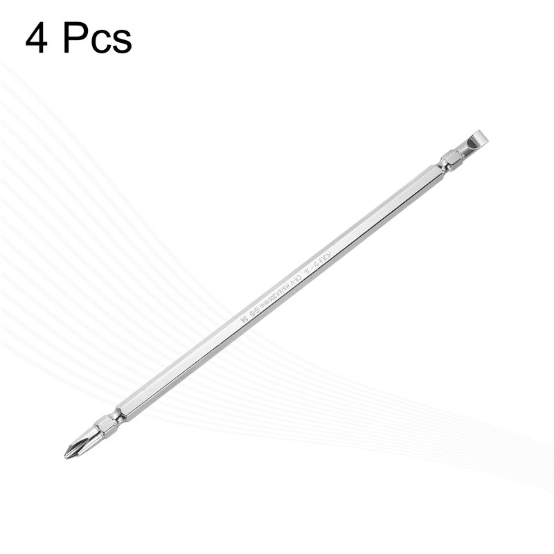 sourcing map 4pcs Magnetic Double Ended Screwdriver Bit 6mm PH2/SL6