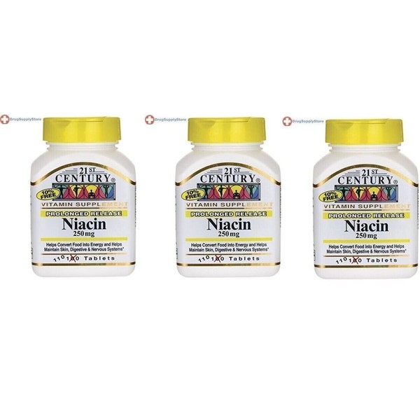 21st Century Niacin 250mg Tablet Prolonged Release 110ct X 3