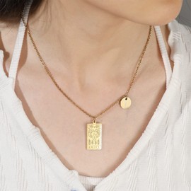 2Pcs Silver Zodiac Necklace for Women 12 Constellation Sign Necklace CZ Astrology Zodiac Star Necklace Birthday Gifts with Message Card Christmas Gifts 2023