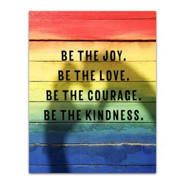 TJ Originals - Be Grateful. Be Graceful. Be Kind , Inspirational Wall Art- Unframed 11 x 14 Inspirational Quotes , Motivational , Positive Wall Art , Living Room , Office Wall Decor Modern , Gift for Family & Friends under $15 (Pride)