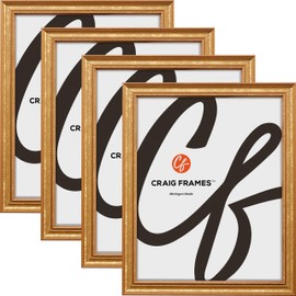 Craig Frames 24x36 Picture Frame – Gold Ornate Style, 3/4 Inch Wide Solid Wood Moulding with Vintage Beaded Detail, Plexiglass and Backing Included, Wall Display Frame for Art and Posters, Set of 4