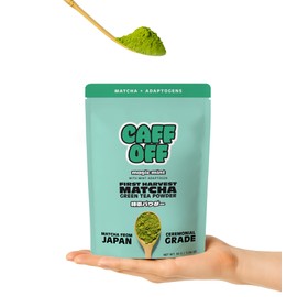 Caff Off Caffeine Mint Matcha Green Tea Powder From Japan - 1.06 oz / 30 g - With Mint Adaptogen- Ceremonial Grade & Sugar Free - No Fillers or Milk Powders - Tested For Heavy Metals & Radiation - First Harvest & Shade Grown Matcha Powder