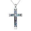 Cross Necklace S925 Religious Cross Pendant Abalone Shell Christian Jewelry
