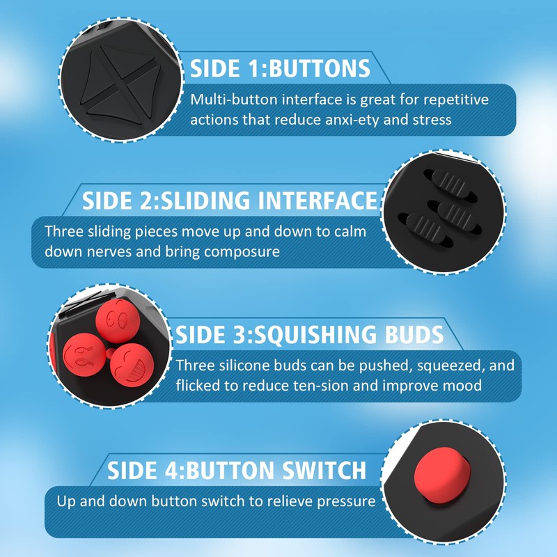 Fidget Dodecagon –12-Side Fidget Toys Cube Relieves Stress and Anxiety