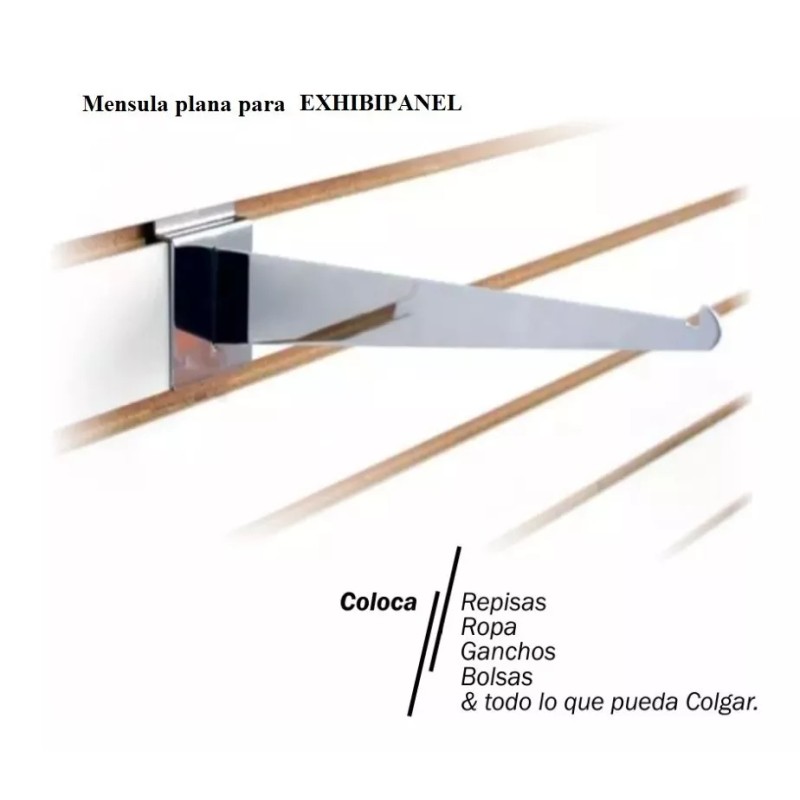 Exhivit Mensula Gancho Panel Ranurado Exhibipanel 30 Cm 30 Piezas