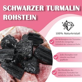 Orientrea 200 Gramm Naturbelassene Schwarzer Turmalin Rohsteine, Natrlicher Schwarzer Turmalin Rohkristall, Naturbelassene Schwarzen Turmalinsteinen