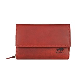 Solo Pelle Damen Leder Geldbörse I Portmonee I Portemonnaie Madrid in Vintage Leder (Vintage Rot) inkl. Geschenkkarton